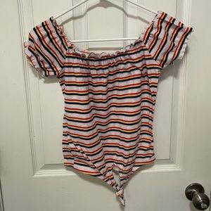 Rainbow Off The Shoulder Shirt